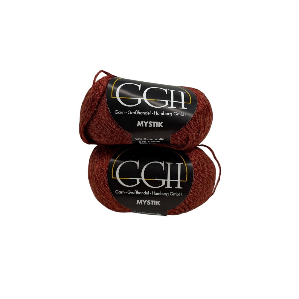GGH | Mystik Yarn Rust Red Cotton Viscose Made in Italy Lot of 2 50g Skeins